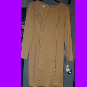 London Times Size 6 Casual Dress (Tan)